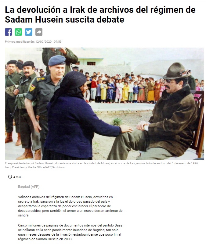 أ ف ب: الكاظمي كان موجودا.. قصة اكتشاف أرشيف صدام الذي فتح جروح العراقيين