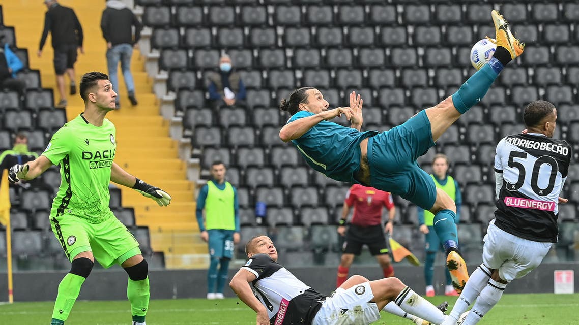 إبراهيموفيتش يخطف نقاط أودينيزي.. وميلان يستمر في صدارة الكالشيو