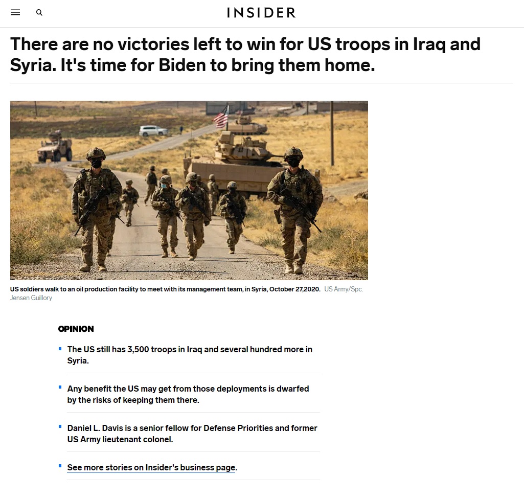 بيزنيس إنسايدر: هل يضع الحوارالاستراتيجي حدا للتواجد الأميركي في العراق؟!