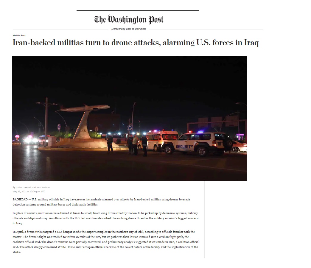 واشنطن بوست: قلق أميركي متزايد إزاء الهجمات بالطائرات المسيرة في العراق