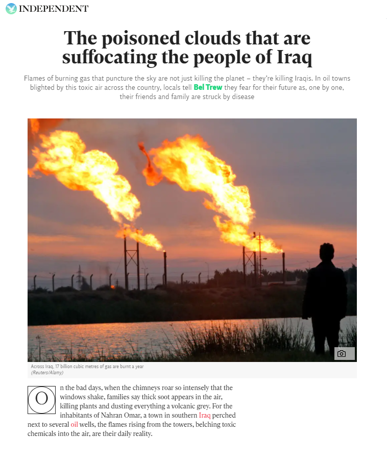 الاندبندنت: الغيوم الملوثة ومخلفات الحروب تهدد حياة العراقيين