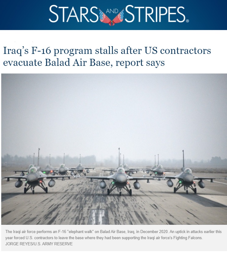 ستارز آند ستريبس: “تهديدات الميليشيات”.. كيف أثرت على عمليات دعم طائرات F-16 العراقية؟