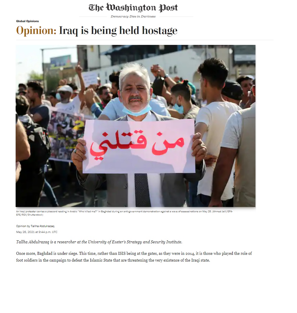 واشنطن بوست: العراق محتجز كرهينة والدولة تتفكك