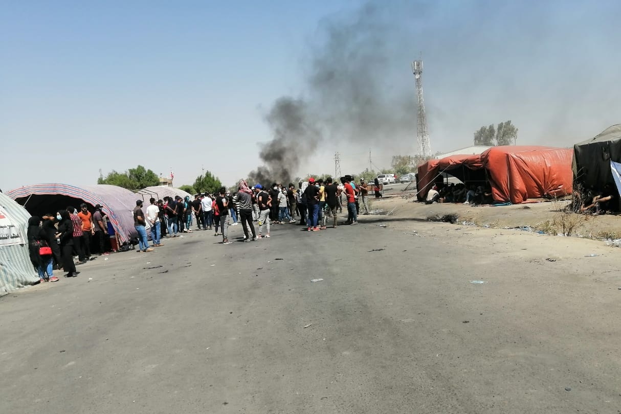 متظاهرون يقطعون طريقا حيويا في ميسان احتجاجا على تردي الكهرباء