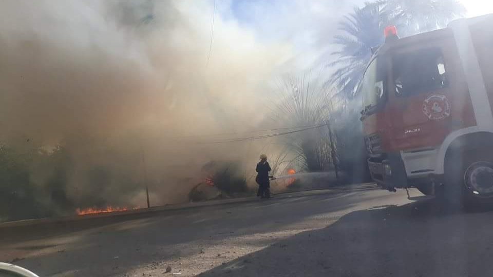 بالصور.. حريق هائل قرب مدخل بغداد الجنوبي