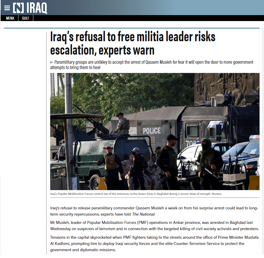 ذا ناشيونال: التلكؤ في إحالة “قاسم مصلح” للمحاكمة ينذر بتداعيات أمنية كارثية