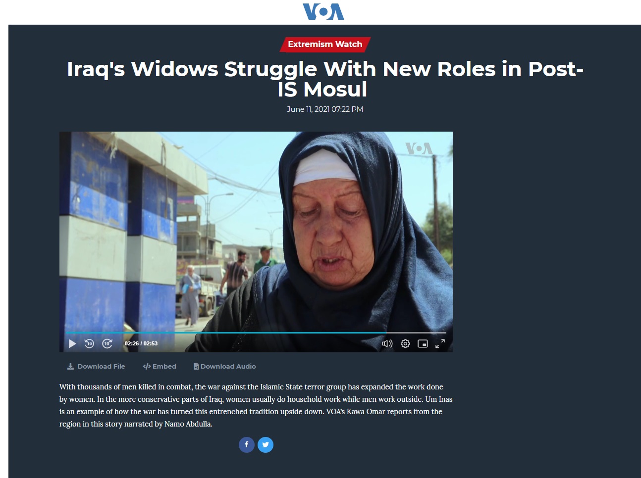 فويس أوف أميركا: الأرامل في الموصل يتحملون أعباء إضافية في مواجهة الفقر وغياب الدعم الحكومي