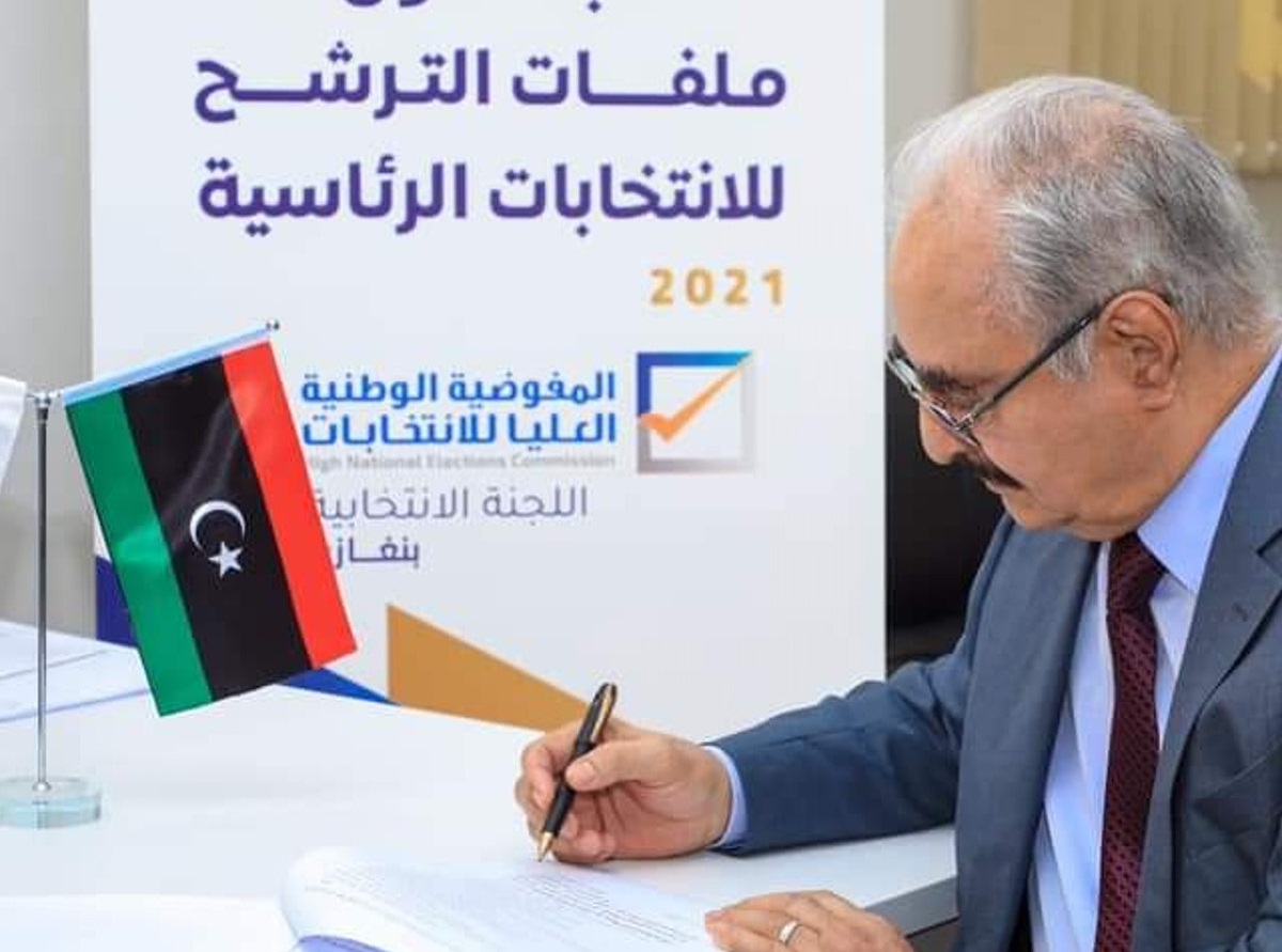 حفتر بعد ترشحه لرئاسة ليبيا: “لنبدأ رحلة المصالحة والسلام”