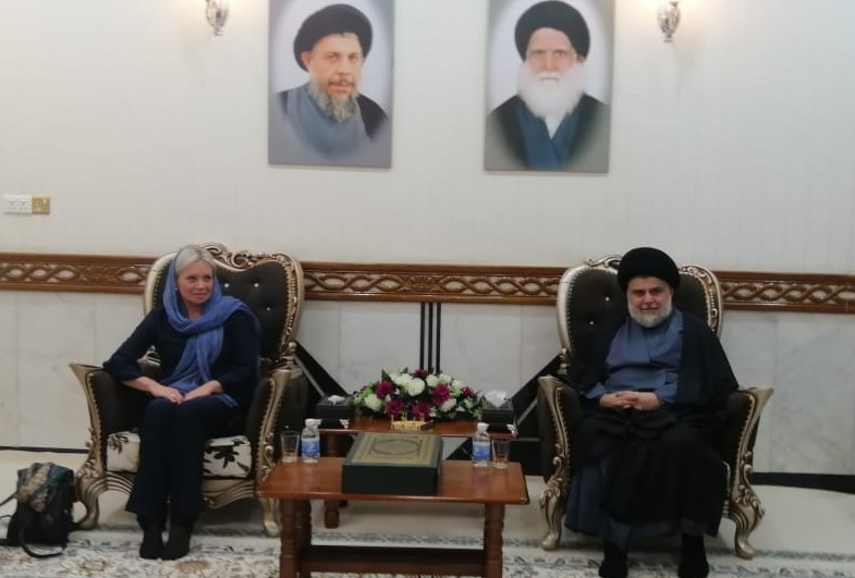 الصدر يستقبل المبعوثة الأممية في منزله بالنجف الاشرف