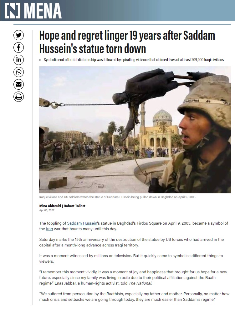 ذا ناشونال: الأمل والندم بعد 19 عاما من غزو العراق