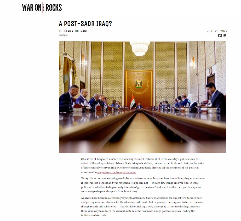 وور إن ذا روكس: عراق ما بعد الصدر