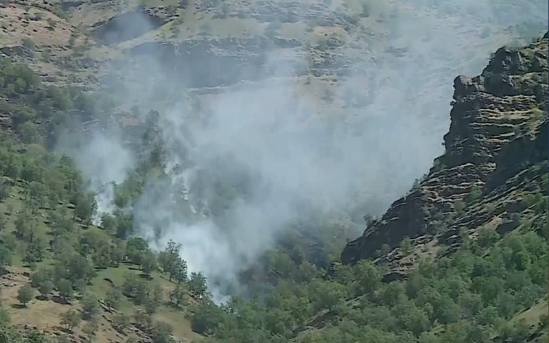 قصف تركي على قرية سجير ضمن سلسلة جبال متين في دهوك