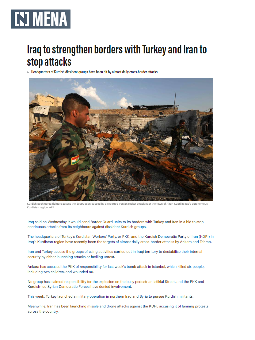 ذا ناشونال: ماذا يعني نشر العراق قواته على الحدود مع تركيا وإيران؟