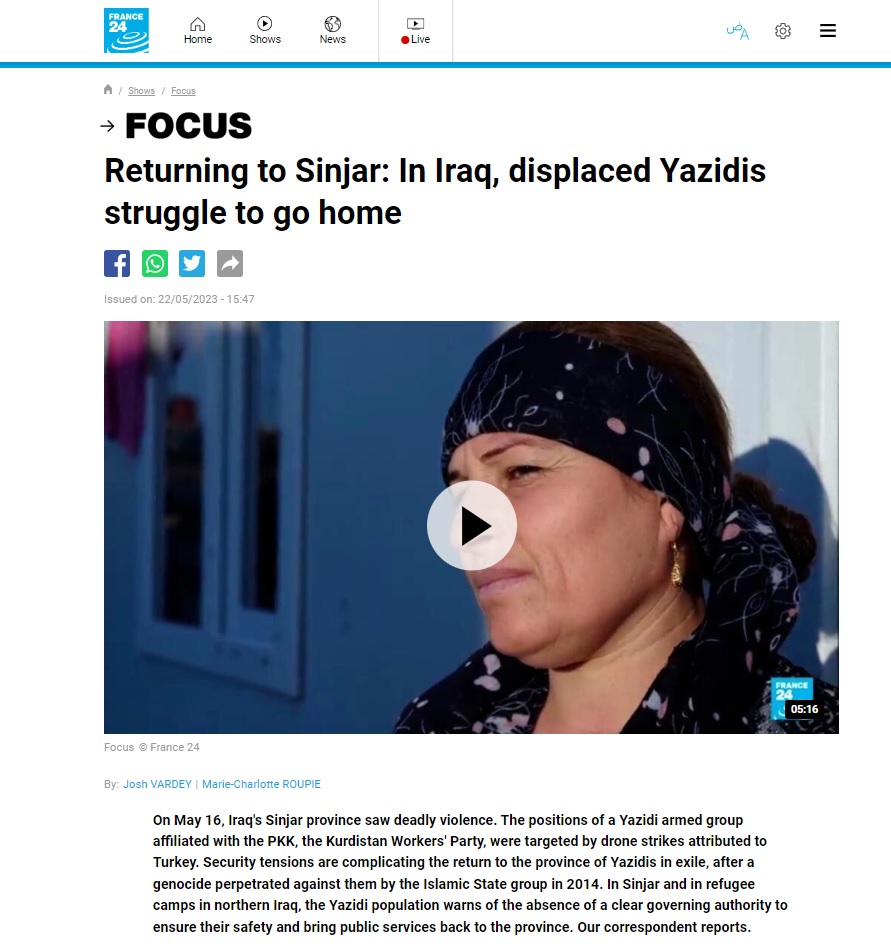 فرانس برس: الإيزيديون النازحون يعانون من أجل العودة إلى ديارهم