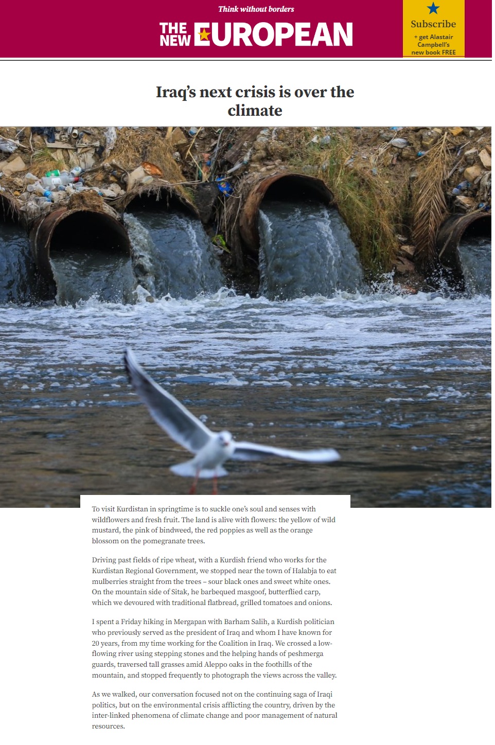 ذا نيو يوربيان: اتساع أزمة المياه في العراق ودجلة يواجه خطر الجفاف