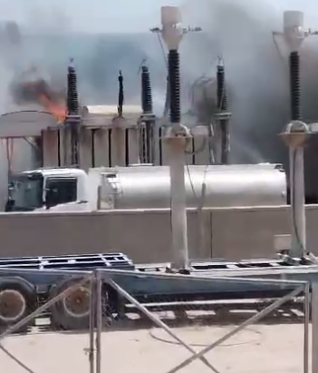 حريق محطة البكر وسقوط أبراج للطاقة في صلاح الدين سبب انهيار الكهرباء