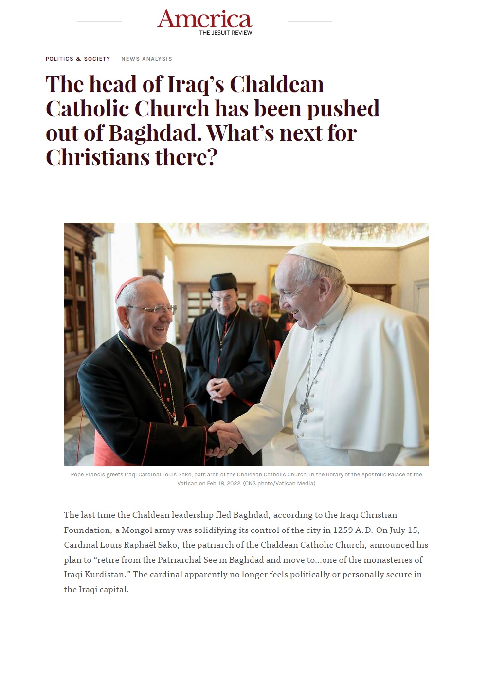 أميركا مجازين: أزمة “ساكو” تتصاعد في البيت المسيحي بالعراق