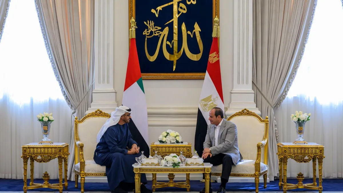 محمد بن زايد والسيسي يبحثان العلاقات الأخوية