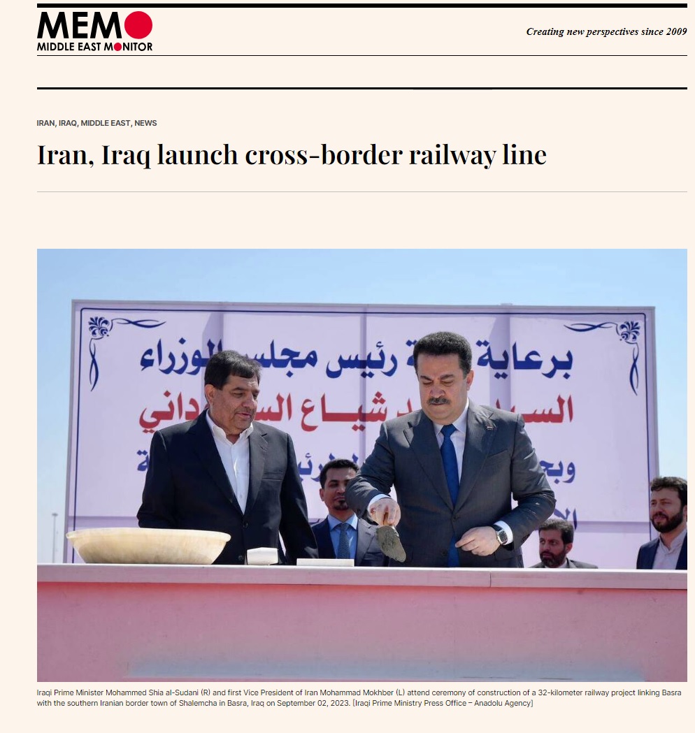 ميدل إيست مونيتور: العمل بدأ في الربط السككي بين العراق وإيران