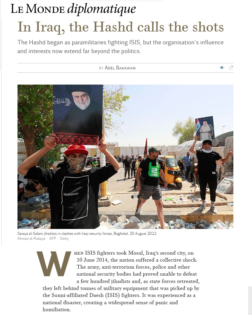 لوموند ديبلوماتيك: في العراق ، الميليشيات هي التي تتخذ القرارات