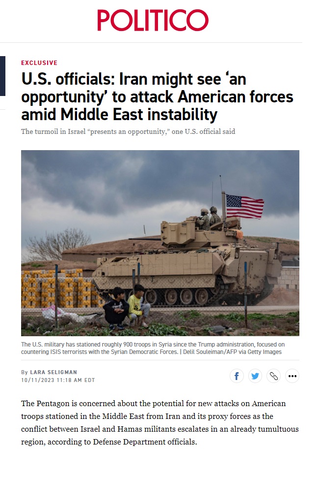 بوليتيكو: واشنطن قلقة بشأن المخاطر الجديدة التي تهدد القوات الأميركية في العراق