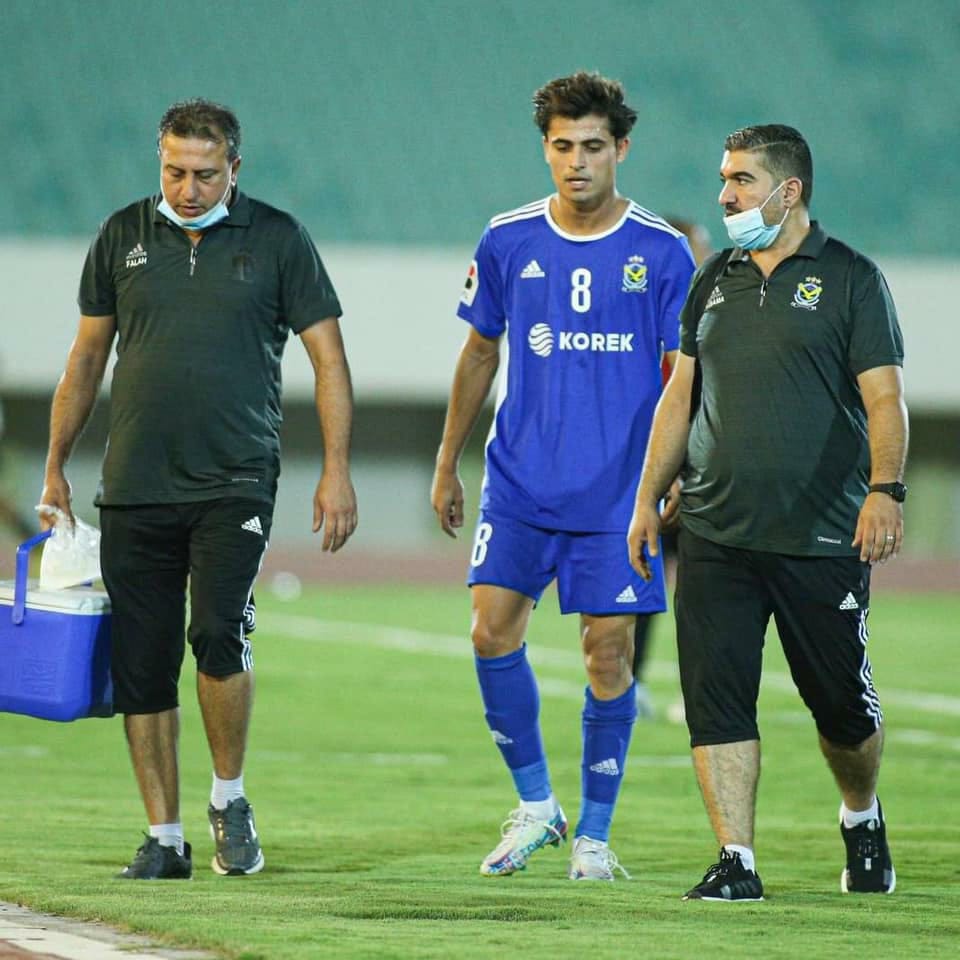 بايش يتعرض للإصابة في مباراة الجوية وكربلاء