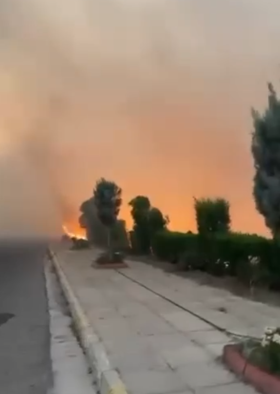 بالفيديو.. اندلاع حريق كبير داخل جامعة الموصل