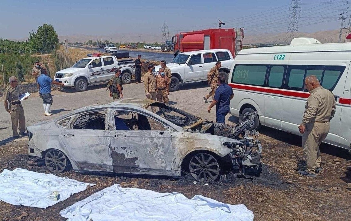 مقتل وإصابة 3 اشخاص بهجوم نفذته طائرة مسيرة على عجلة مدنية في محافظة السليمانية