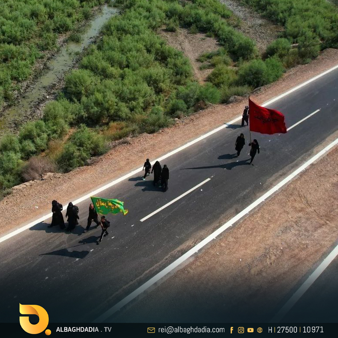قاصدو مرقد سيد الأحرار يواصلون المسير نحو كربلاء لإحياء زيارة الأربعين