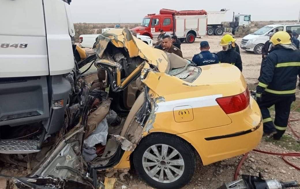 وفاة 5 أشخاص في حادث سير مروع على طريق رئيسي شرق محافظة واسط