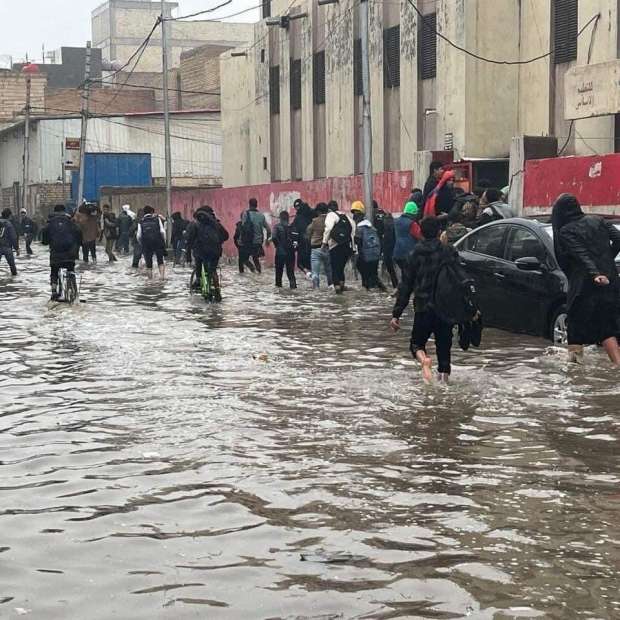 محافظة الديوانية تعطل الدوام الرسمي المسائي لطلبة المدارس اليوم بسبب سوء الأحوال الجوية