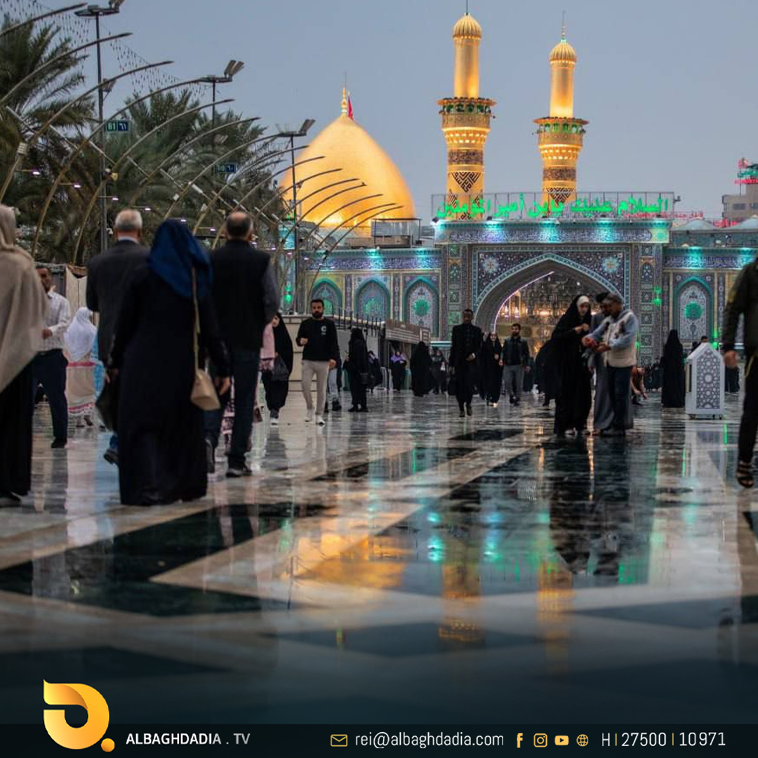 بالصور.. مرقد الامام الحسين واخيه أبا الفضل العباس عليهما السلام في كربلاء المقدسة بعد تساقط الأمطار