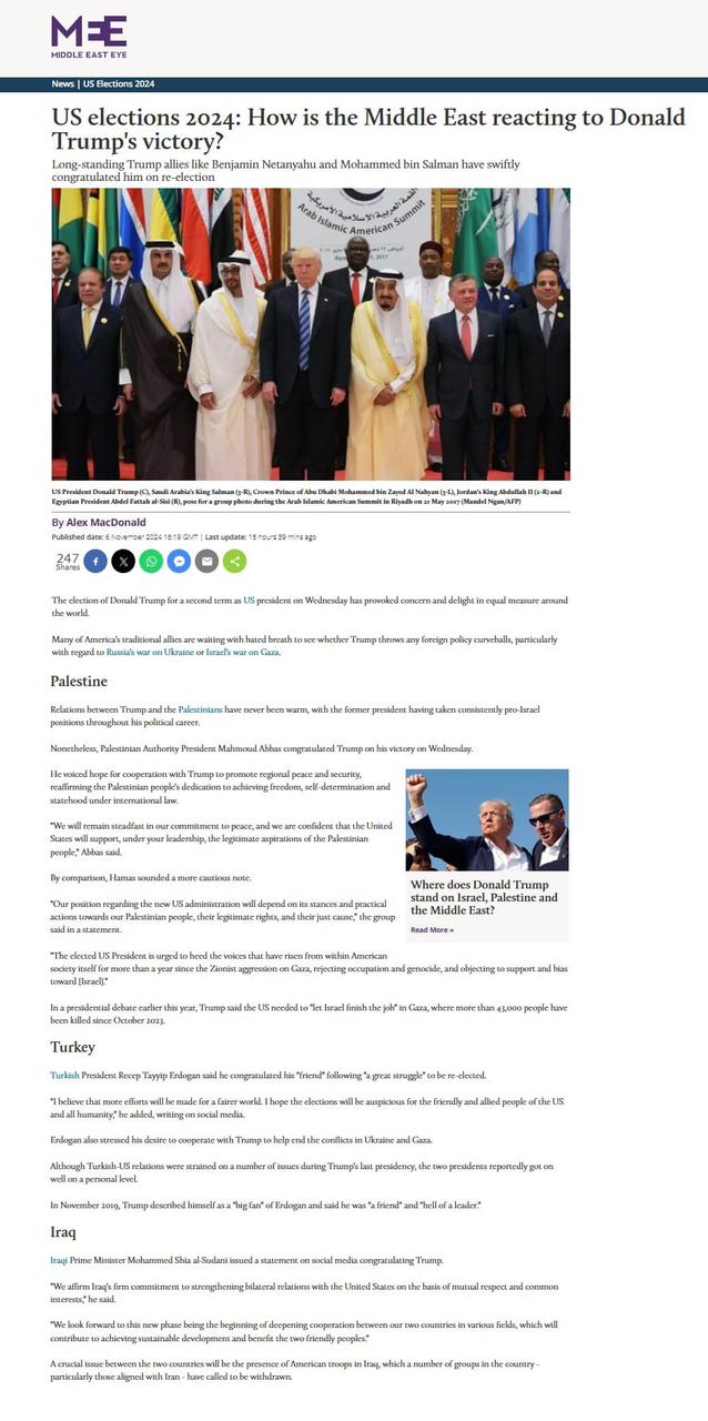 ميدل إيست آي: كيف سيتأثر الشرق الأوسط بفوز ترامب