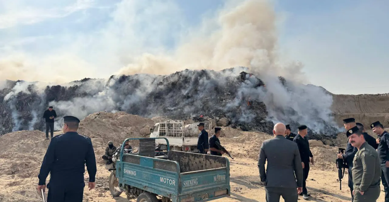 عمليات بغداد تعلق اغلاق مداخل معسكر الرشيد للحد من التلوث والحرق العشوائي