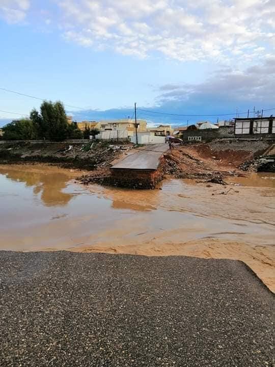 خروج جسر السكر بأيسر الموصل عن الخدمة اثر انهيارات جزئية نتيجة الامطار