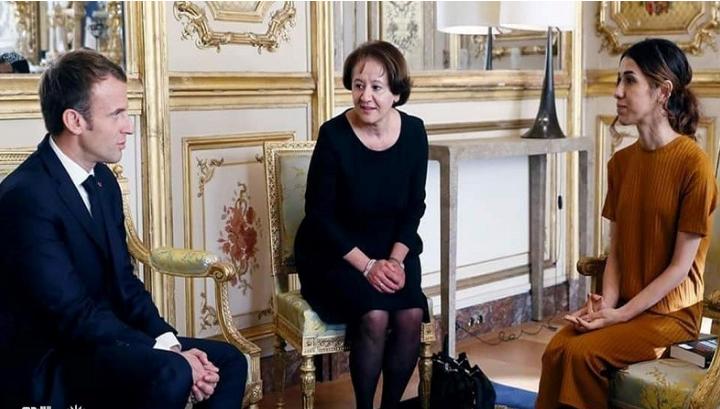 رئيس فرنسا يلتقي بالعراقية نادية مراد ويعد بزيارة سنجار