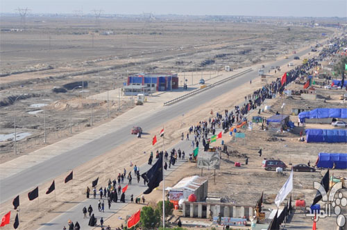 الديوانية تباشر بإيقاف سير المركبات على طريق الزائرين