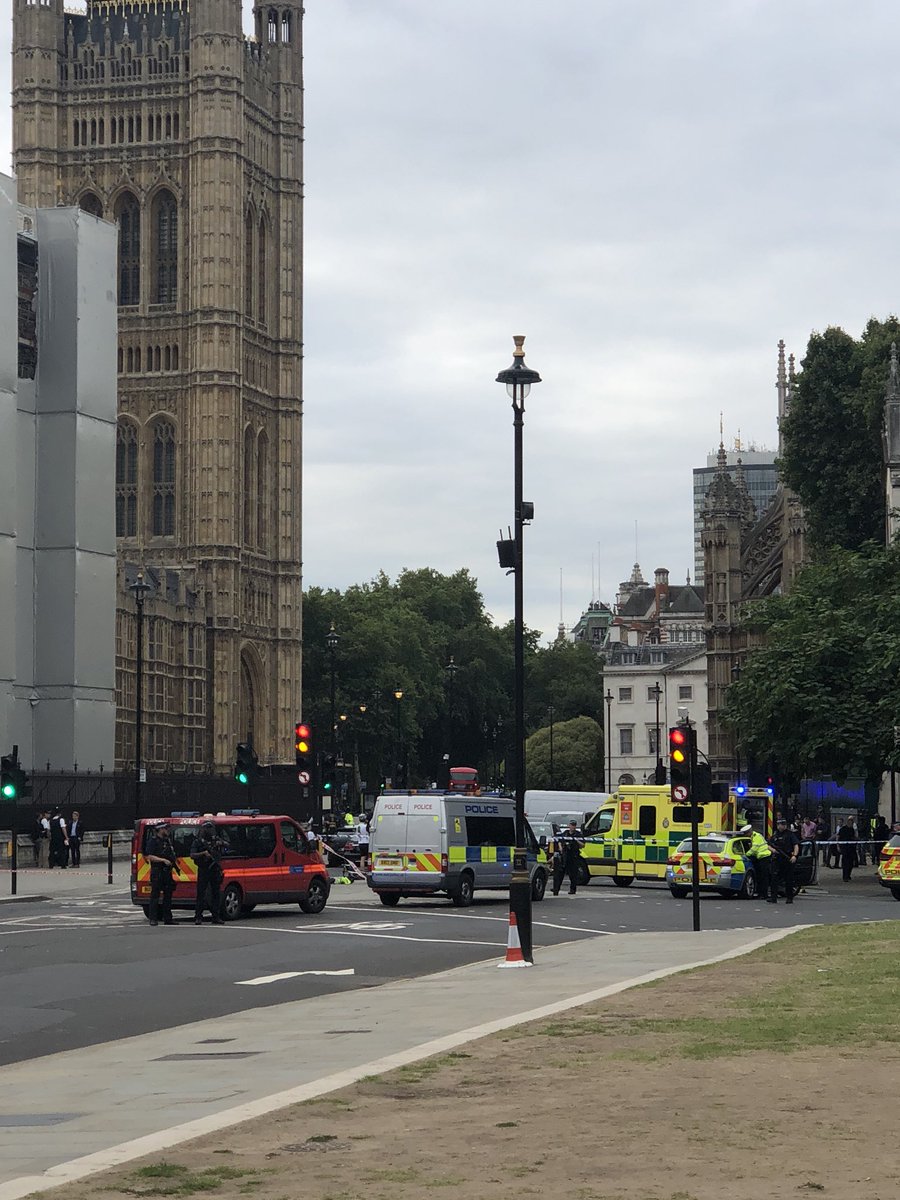 وسائل إعلام: الشرطة البريطانية تعتقل شخصا صدم بسيارته حاجزا أمام مجلس العموم البريطاني في لندن