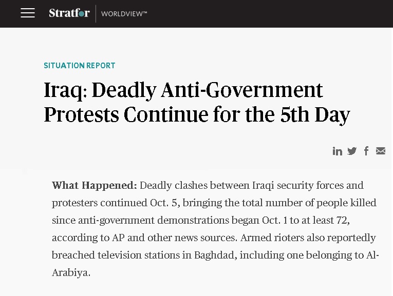 موقع أميركي يرجح سقوط حكومة عبدالمهدي عاجلا أم آجلا