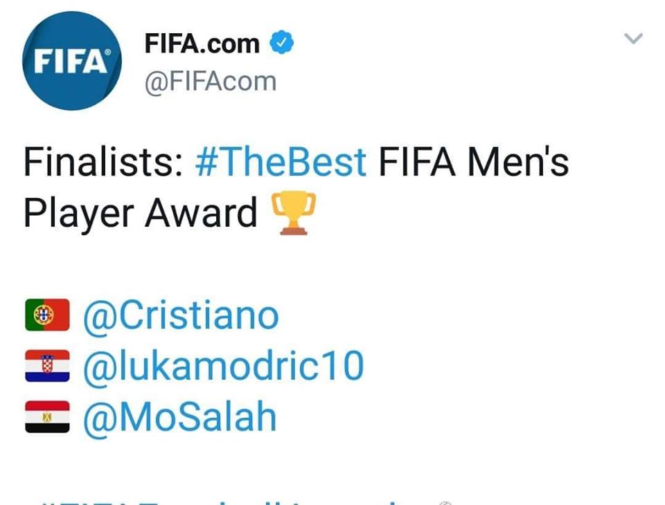 صلاح ينافس رونالدو ومودريتش على جائزة أفضل لاعب في العالم