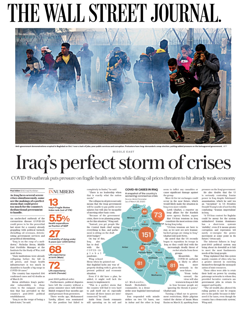 تقرير: أزمة كورونا القشة الأخيرة في نعش النظام السياسي في العراق